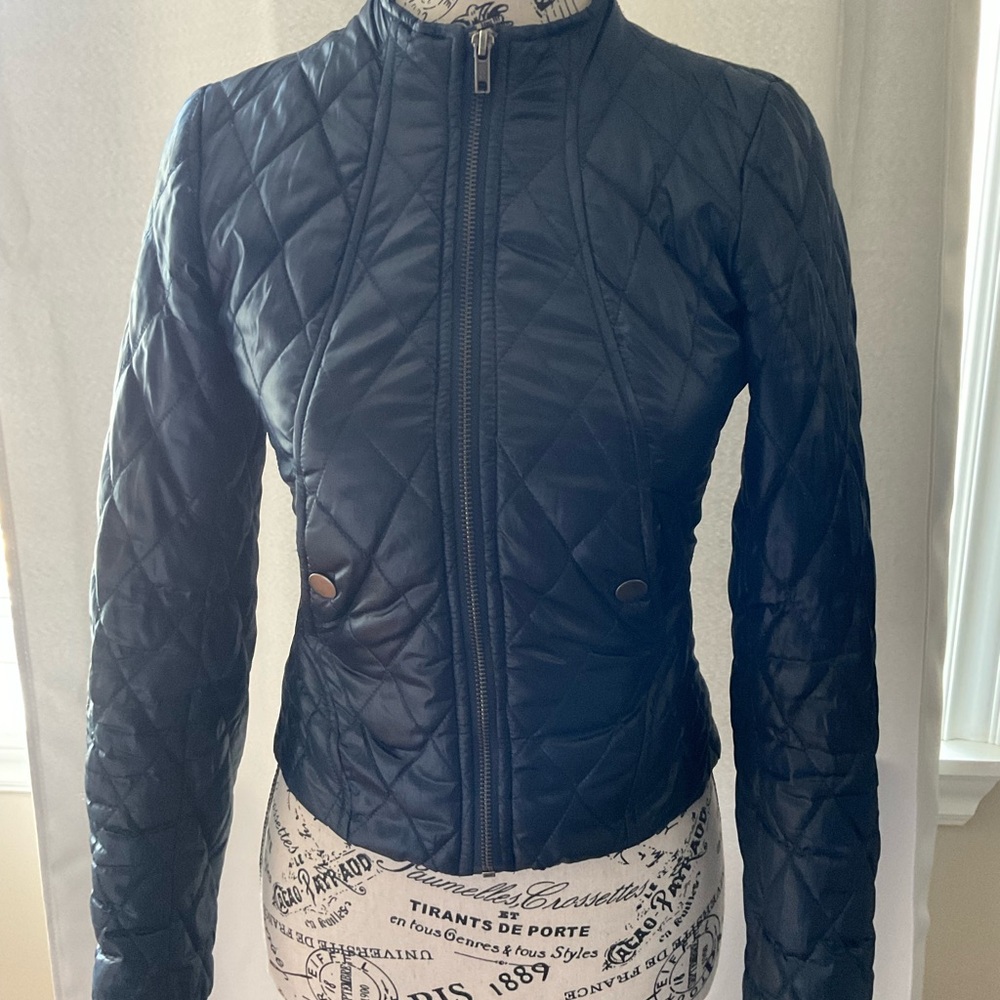 H&M Blue Quilted Jacket Size 2
